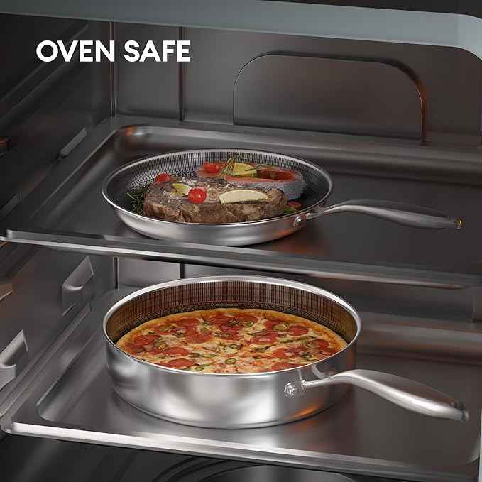COOKER KING Stainless Steel Cookware Set, Pots and Pans Set with Lids, Frying Pans, Saucepan, Saute Pan & Stock Pot, Non Stick, Non Toxic, Induction, Oven, Dishwasher Safe, PFOA Free