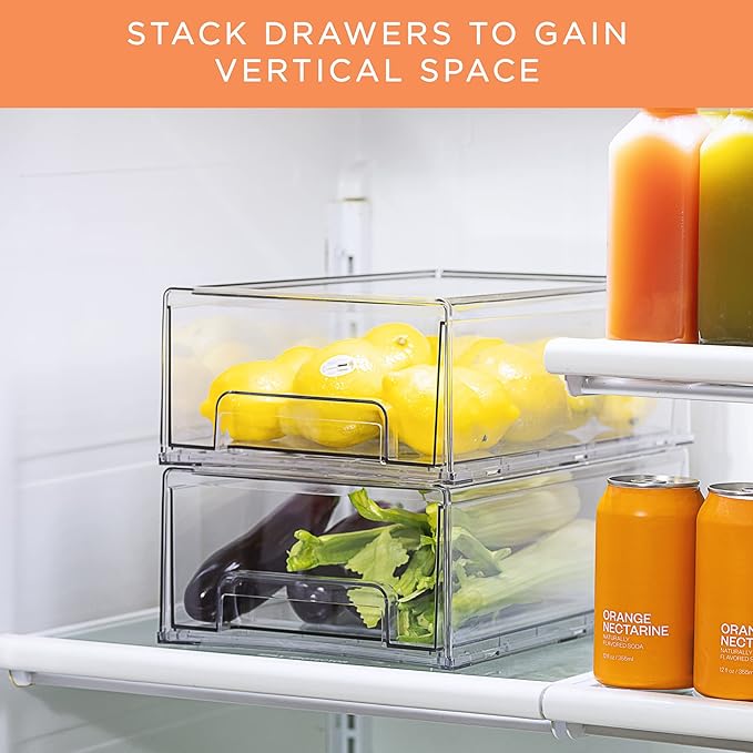 Sorbus Medium Clear Storage Drawers (2 Pack)