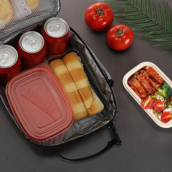 Lovoeo Lunch box Lunch bag for men women Insulated Lunchbox Lunch bags for Work Picnic Travel (Thicken light purple)