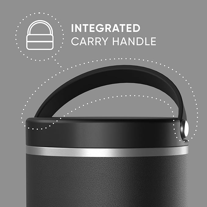Hydrapeak 25oz Stainless Steel Vacuum Insulated Food Jar for Hot Food and Cold Food, Wide Mouth Leak-Proof Soup Jar for Adults, 10 Hours Hot and 16 Hours Cold (Black)