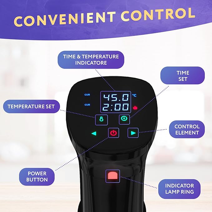 APQ Sous Vide Cooker 1100W, Professional Thermal Immersion Circulator Cooker with Adjustable Clamp, Sous Vide Machines with Temperature/Digital Timer, Ultra Quiet Sous Vide Precision Cooker