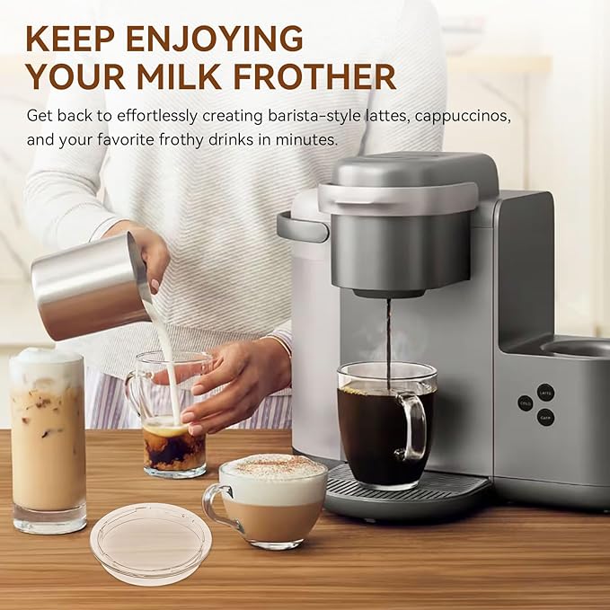 Milk Frother Lid for Keurig K-Café Coffee Maker, Milk Frother Replacement Lids, Hot and Cold Frothing Cup Lid Only for Keurig K-Café Single Serve Latte & Cappuccino Coffee Machine（2 Pack）