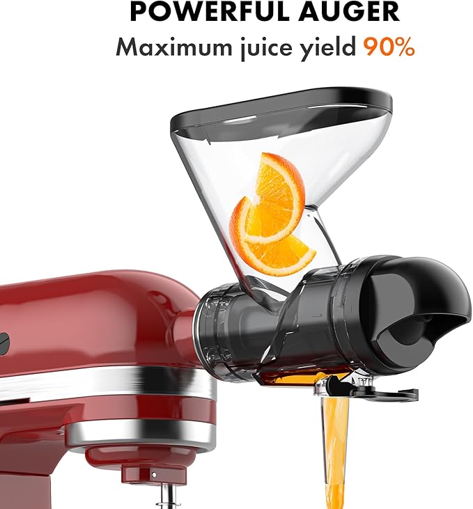 Masticating Juicer Attachment for KitchenAid Stand Mixer, Cold Press Juicer Machine, Slow Masticating Juicer Attachment with Dual Feed Chute, For KitchenAid Mixer Attachments by Gvode