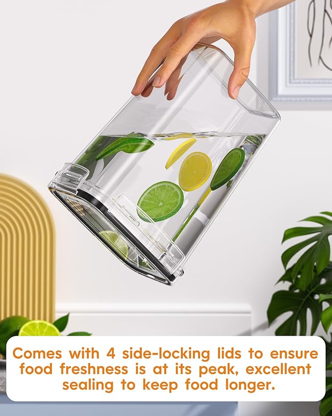 Airtight Food Storage Containers with Lids, 15 PCS Kitchen and Pantry Organization Canisters, BPA-Free, PVC-Free, Food-grade Plastic Leak-proof Jars for Cereal, Flour, Sugar, Extra 24 Labels & Marker