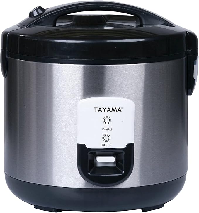 Tayama 20-Cup Stainless Steel Automatic Rice Cooker & Food Steamer, Black