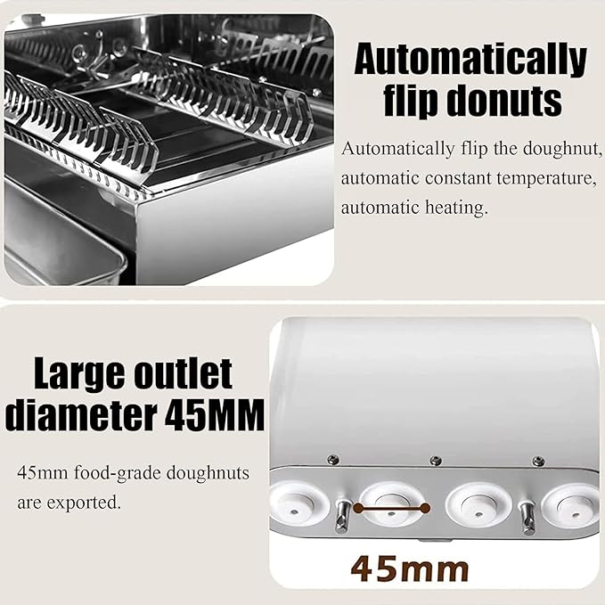 Electric Doughnut Machine,Small Donut Maker,Donut Maker,Automatic Doughnut Machine,304 Stainless Steel Auto Donut (220V)