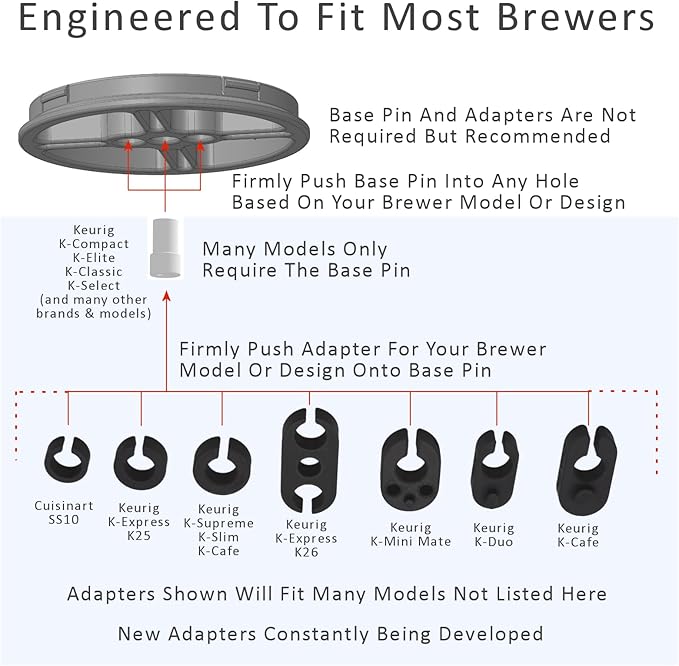 Elevate Anti-Splash Cup Riser Accessory for most Keurig K-cup, Cuisinart Single Serve, and other Coffee Makers, Adjustable for Cup Size and Drip Tray Type (Light Gray with Black Base)