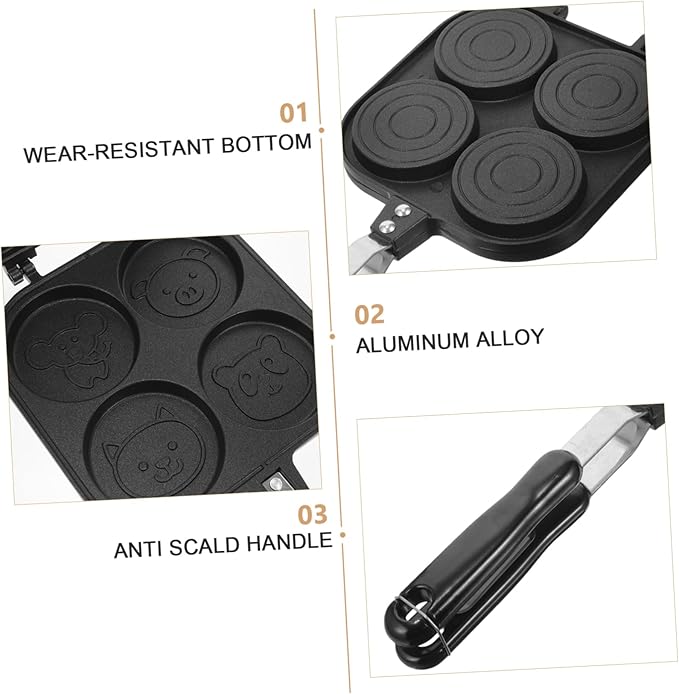 Non Stick Frying Pan and Hamburger Making Mold Non Sticking Kitchen Pot for Versatile Cooking Ideal for Breakfast and More
