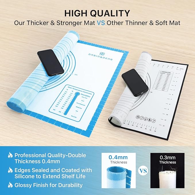 Silicone Baking Pastry Mat,36" x 24" Large Non Stick Sheet Mat with Measurement, Non-slip Food Grade Dough Rolling Mat for Making Cookies,Macarons,Bread