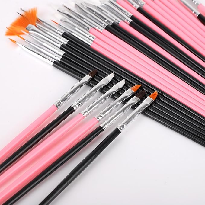 30pcs Cake Decorating Brushes, Food Safe Paint Brushes Kit Baking Cookie Candy Painting Tool Dessert Decorating Accessories for Kitchen Cake Pastry Fondant Shop Bakery Party Supplies (Pink & Black)