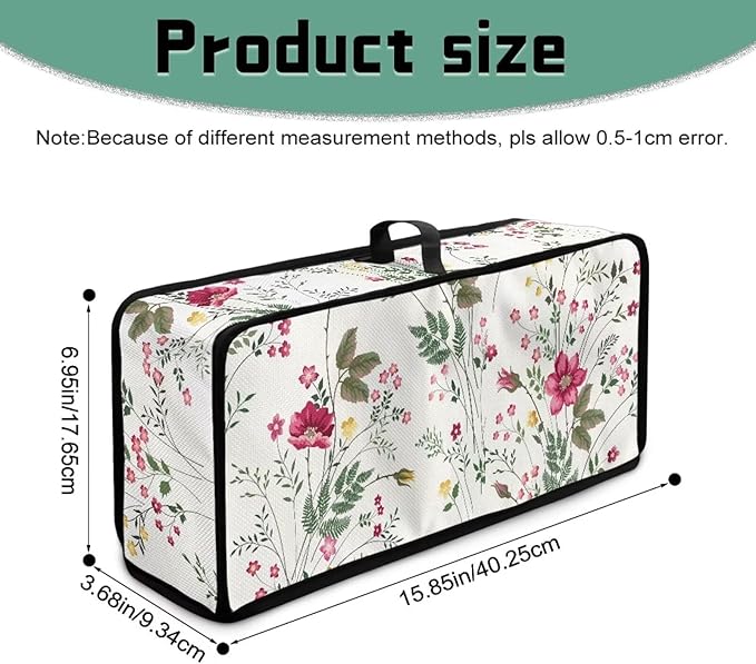 Fresh Floral Toaster Cover 2 Slice Long Slot Slim Toaster Dust Cover, Easy to Fold and Carry, Heat-Resistant Dustproof Protective Covers for Small Appliance