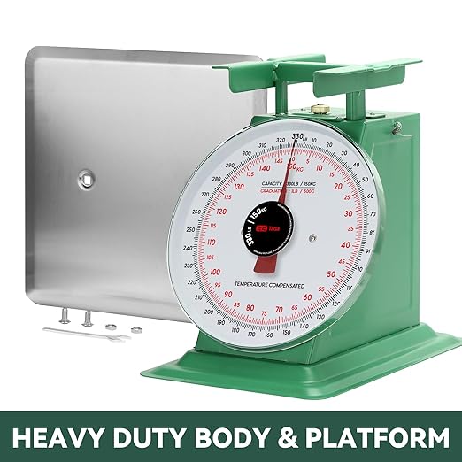 Tada 150kg/330lbs Heavy Duty Industrial Scale Mechanical Kitchen and Food Scale with Stainless Steel Platform