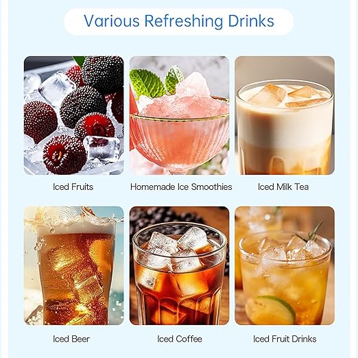Cryfokt Mini Countertop Ice Maker, 10 Ice Cubes in 10 Mins Portable Quiet Automatic Machine with Scoop and Basket, for Home Office Camping Party Bar (US Plug)
