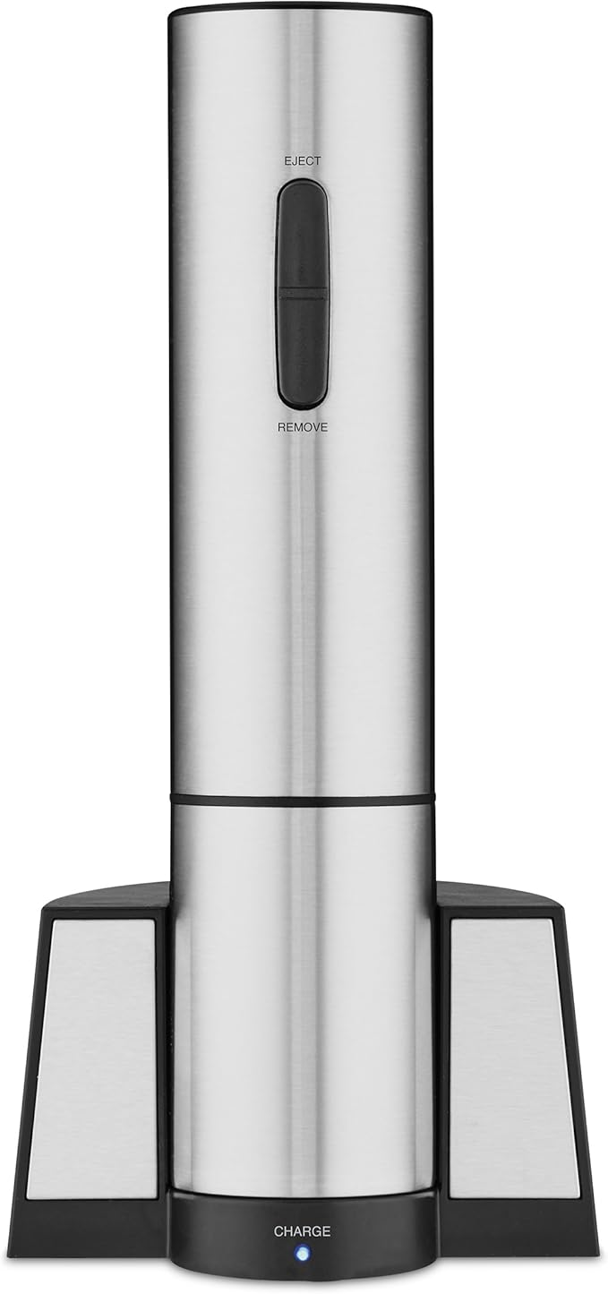 Cuisinart CWC-800CEN 8-Bottle Private Reserve Wine Cellar, Black & CWO-25 Electric Wine Opener, Stainless Steel