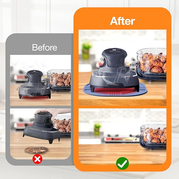 Silicone Trivets Mat for Ninja Crispi air Fryer-Ninja Crispi accessories for Portable Glass Air Fryer Cooking System Holder, Non-Slip Protects Tabletop Clean from Damage, Easy to Clean