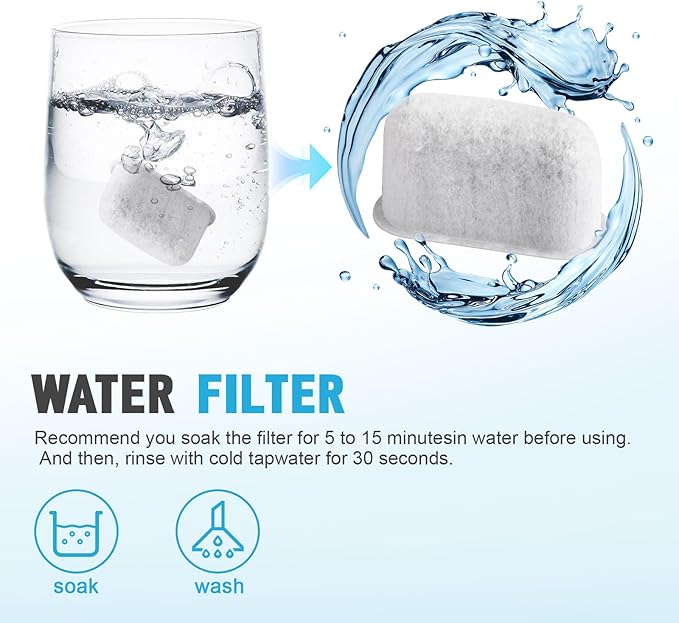 Coffee Maker Water Filter UNIV1CFLTR6PK Replacement For GE Café Carbon Coffee Machine Accessories Water Filter Pod Permanent Filters G7CDABSSTSS,G7CDAASSTSS,C7CDAAS3PD3,C7CDAAS4PW3 (3Pack)