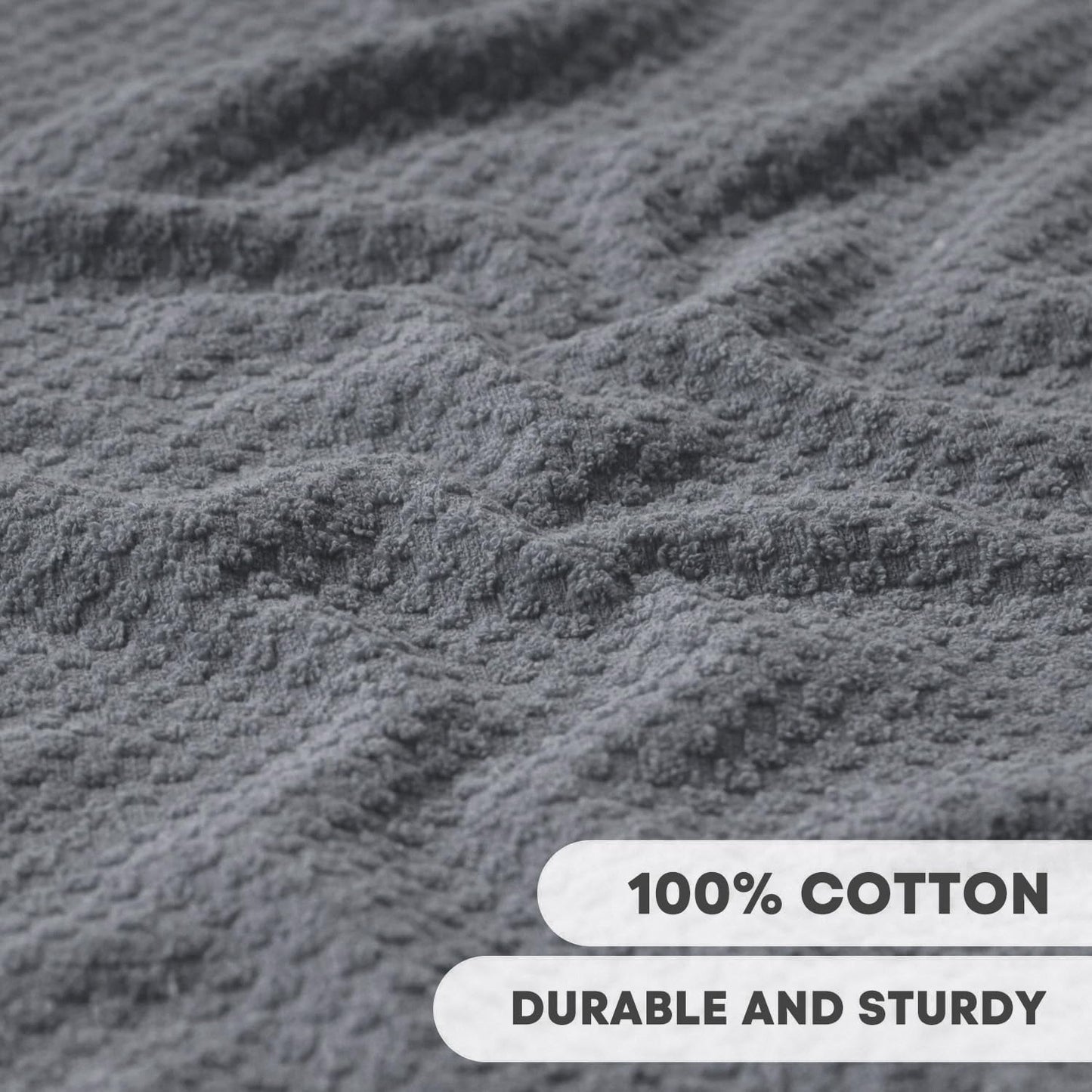 Artoid Mode Ring Spun Cotton Grey Kitchen Dish Towels, 15x25 Inch Ultra Soft Absorbent Quick Drying Household Cleaning Tea Towels Bar Towels Set of 6