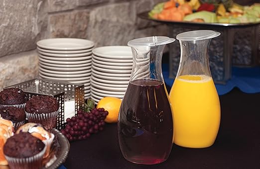 Carlisle FoodService Products 7090207 Cascata Carafe Juice Jar Beverage Decanter Only, Plastic, 1 L, Clear