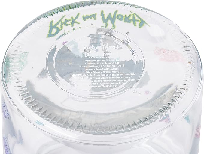 Silver Buffalo Rick and Morty Falling Out of Ship Glass Cookie Snack Candy Jar with Lid (Small)