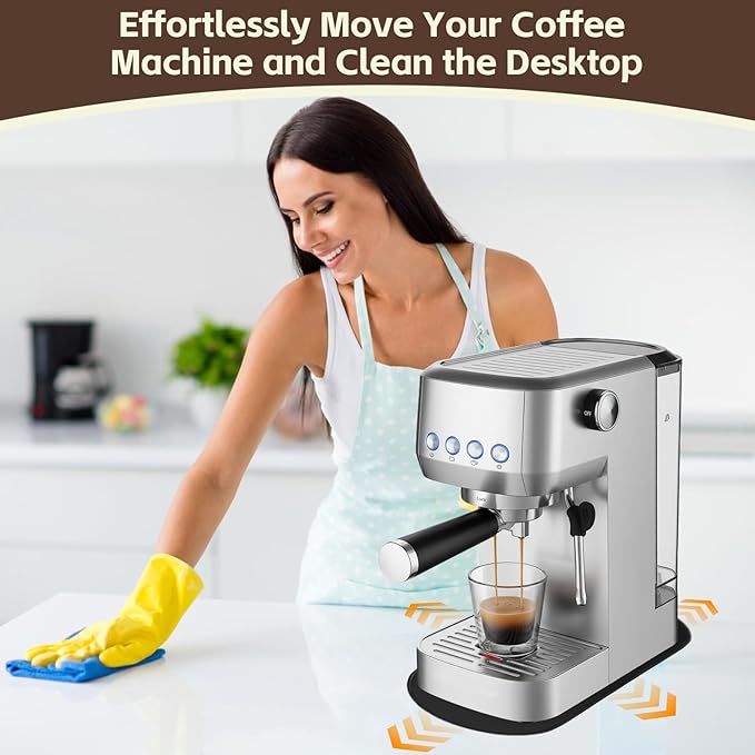 Sliding Mat for CASABREWS 3700 Essential Espresso Machine, Smooth Glide with Anti-Slip Base, with Hanging Strap, Clean Easily, Protects Kitchen Countertop, Sturdy Pad for CASABREWS 3700