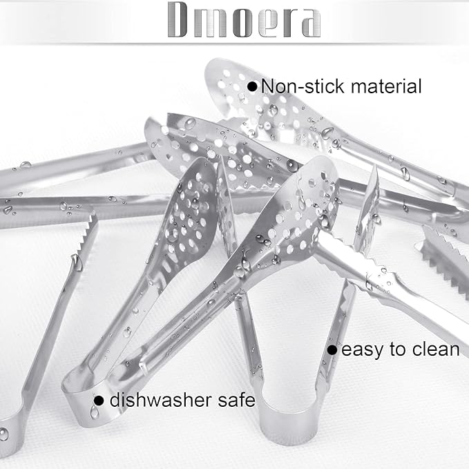 24 Pack Premium Small Serving Tongs,Dmoera Mini Stainless Steel Appetizer Tongs, 5 Inch(12.7cm)