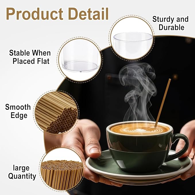 600 Pcs Golden Coffee Stirrers Stir Sticks Set - Acrylic Stir Stick Holder Cocktail Straws Bar Straws Drink Stirrers for Coffee Juice Whiskey Home Kitchen Party Supplies
