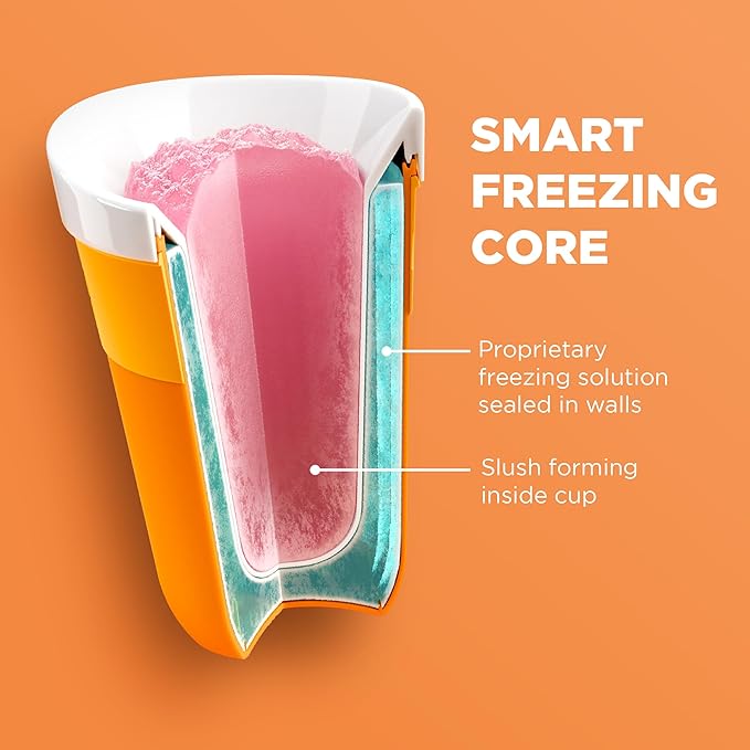 ZOKU Jumbo Slush and Shake Maker, Compact Make and Serve Cup with Freezer Core Creates Single-Serving Smoothies, Slushies and Milkshakes in Minutes, BPA-Free, Red