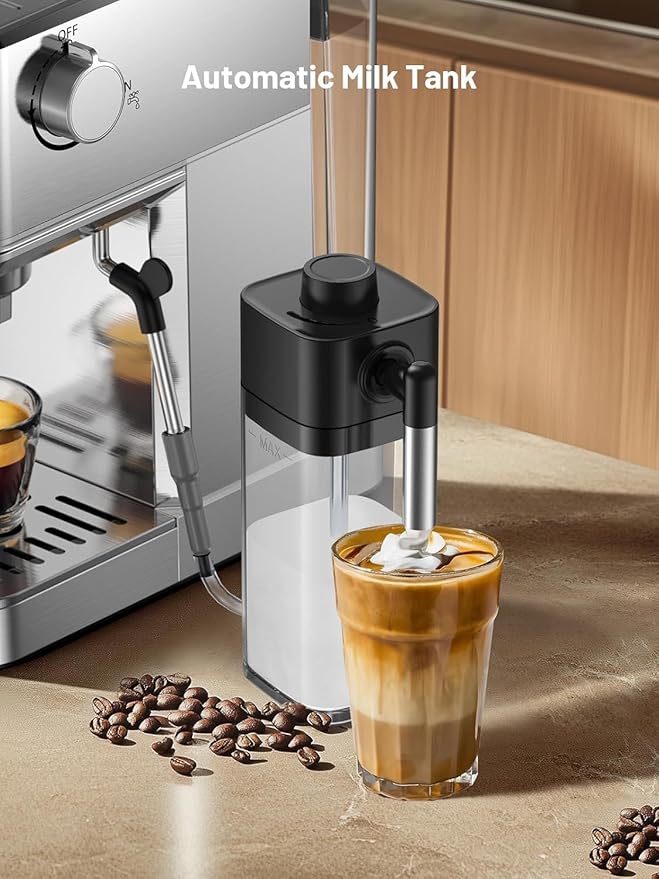 KEENSTAR 20 Bar Espresso Machine, Hot & Cold Brew Coffee Maker with Milk Frother, Touch Screen, Compact Water Tank, Expresso Coffee Machines for Lattes, Cappuccinos, Americano, Home & Office