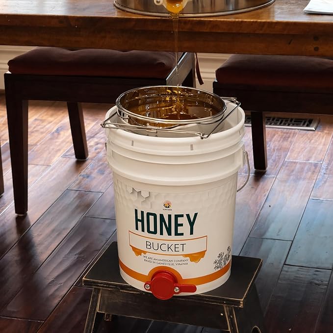 SunVara Honey Bucket 5 Gallon Bucket with Spigot Extractor Equipment Food-Grade PP 20L Capacity