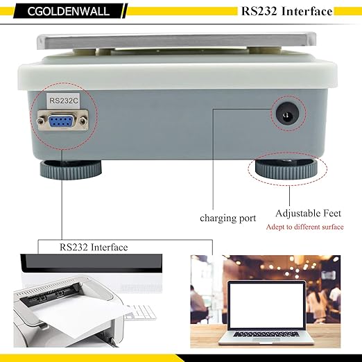 CGOLDENWALL 5000g 5kg 0.01g Lab Analytical Balance Digital Precision Electronic Scale Analytical Counter Automatic Calibration Commercial Scale High Precision Output RS232 and Automatic Calibration