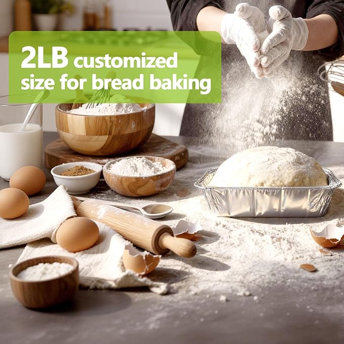 UBeesize 2Lb Thicker & Heavy Duty Disposable Aluminum Loaf Pans, 30 Pack Ultra Sturdy 8.5 x 4.5 Foil Bread Pans for Baking Banana Bread, Cakes, Meatloaf & Food Storage