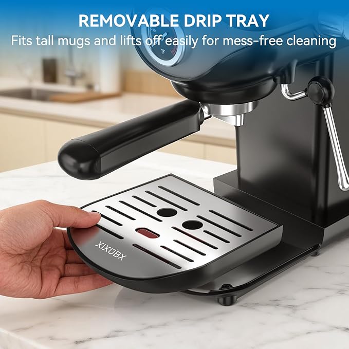 XIXUBX Espresso Machine, 20 Bar Pump Temperature Control, Compact Espresso Maker with Steam Milk Frother, Professional Coffee Makers for Home, Cappuccino Latte Machine, Gifts for Coffee Lover