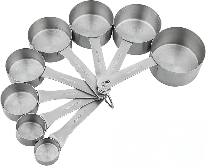 Smithcraft Measuring Cups and Spoons Set 18, Metric&US 18/8 Stainless Steel Measuring Cups and Spoons for Kitchen &Baking, Metal Measue Cup and Spoon for Dry&Liquid, 8 Measure Cups&9 Spoons w/Leveler