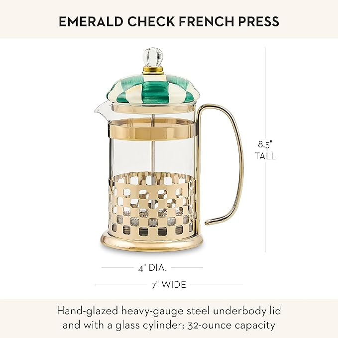 MACKENZIE-CHILDS Emerald Check French Press