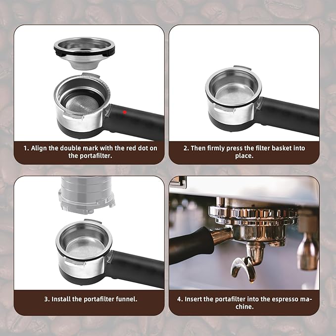 2pcs Single & Double Cup Coffee Filter Basket for Ninja Luxe Cafe ES601 & ES701, Stainless Steel Pressurized Portafilter Basket with Dual Layer Design for Ninja Luxe Cafe