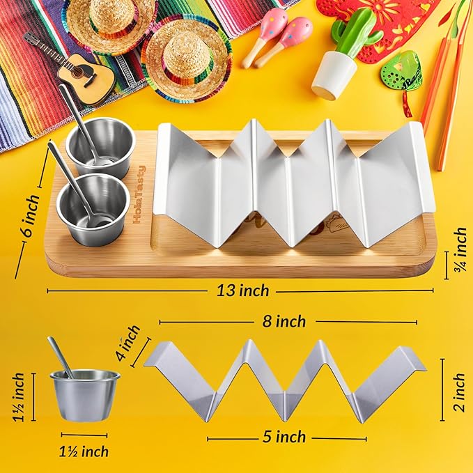 Dual Taco Holder 4 Pack + Taco Holder Kit Silver