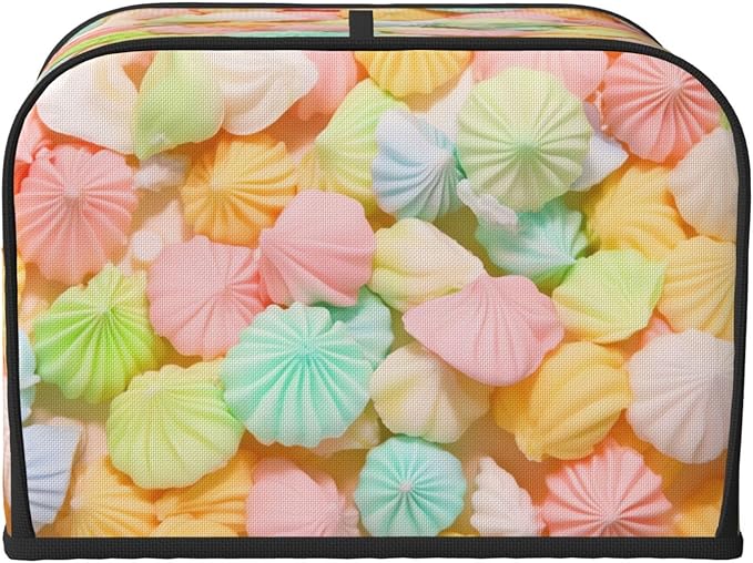 Cute Candy Gummy Covers for Toasters 4 Slice,Cute Funny Bread Machine Cover with Handle,Washable Stain Resistant Kitchen Small Appliance Cover Dining Decor