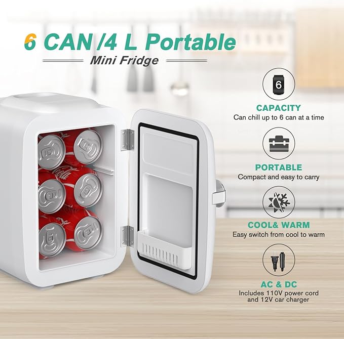 CROWNFUL Food Scale & CROWNFUL 4 Liter/6 Can Mini Fridge
