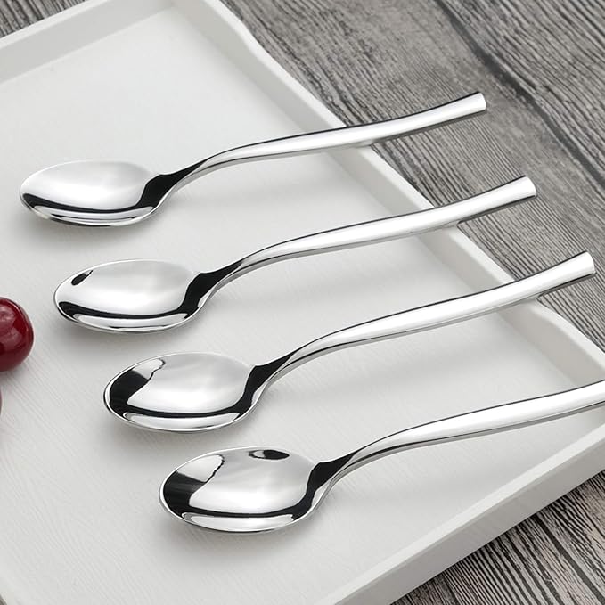Idomy 12-Piece Stainless Steel Teaspoons, 5.9 Inches