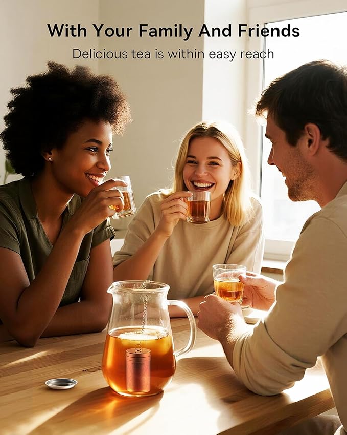 House Again Tea Strainers for Loose Tea, Extra Fine Mesh Tea Infuser, Updated Slim Threaded Lid & 304 Stainless Steel, Tea Ball Filter Bags Diffusers, Loose Leaf Tea Steeper for Brew Spices