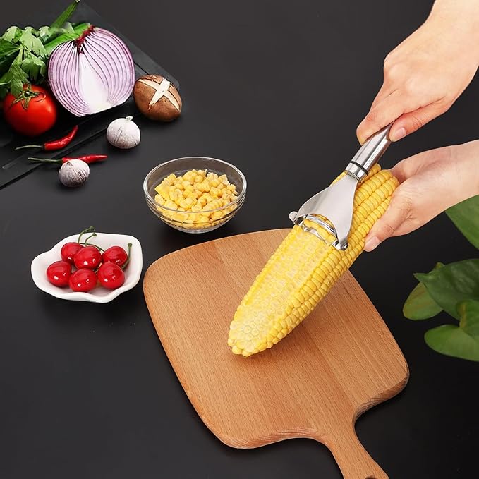 2 PCS Corn Peeler, Corn Peeler for Corn on the Cob, 304 Stainless Steel Corn Cob Peeler, Quickly Remove Corn Kernels from Corn Cobs, Kichen Gadget