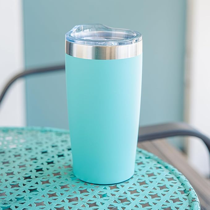 12 Ct of 20 Oz Two-Tone Himalayan Stainless Steel Tumbler with Lid – Navy Blue – Customizable Insulated Cups for Water, Coffee, Hot & Iced Drinks – Great for DIY, Events, Work