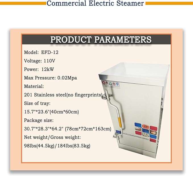 Commercial Electric Food Steamer Cabinet Stainless Steel Steam Warmer 12 Layers Steam Cooker Seafood Steam Oven Heating and Steaming Rice Steambox Multifunctional Food Steamer 110V 12KW