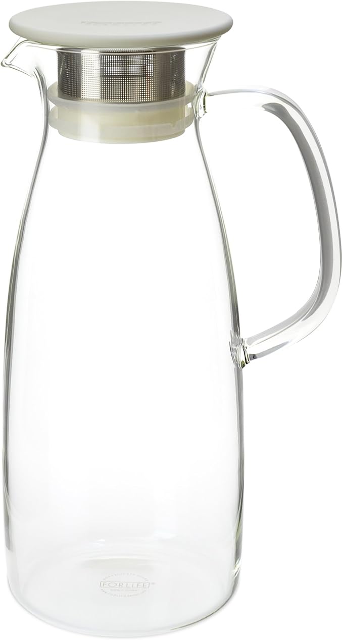 FORLIFE Mist Glass Ice Tea Jug , 50-Ounce, White