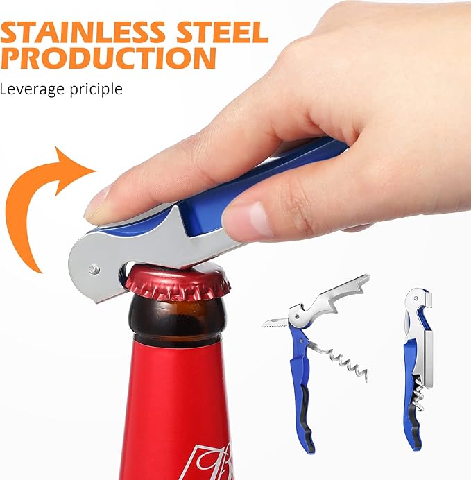 Honoson 40 Pieces Wine Opener Bulk Corkscrew Bottle Wine Key Opener Waiter Metal Heavy Beer Corkscrew Serrated Foil Cutter Key for Servers Home Restaurants Bars Waiter Bartenders (Bright Colors)