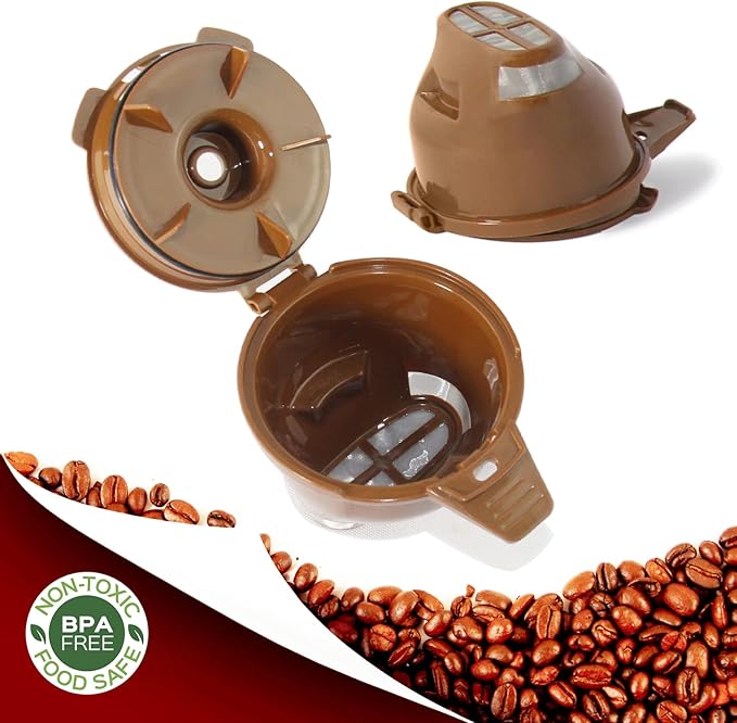 2-Pack Single Serve Ground coffee Brew Basket for Hamiltion FlexBrew Coffee Maker Models 49974 49975 49976 49979 49957 49954 49947 49940 49950 49966 49968 Filter Part, Brown