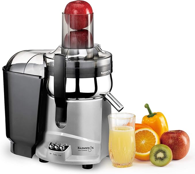 Kuvings NJ-9500U Centrifugal Juice Extractor- Higher Nutrients and Vitamins, BPA-Free Components, Easy to Clean, Ultra Efficient 350W -Silver