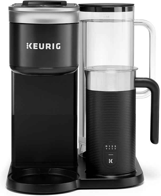 Keurig K-Café SMART Single Serve Coffee Maker with WiFi Compatibility, Latte and Cappuccino Machine with Built-In Frother, 6 Brew Sizes, Black