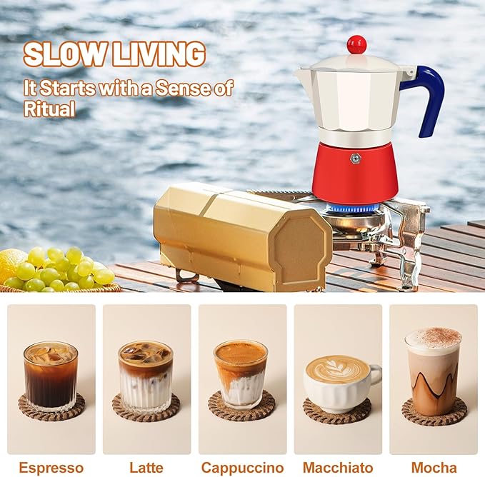 12 Cup Aluminum Espresso Stovetop Moka Pot Express Coffee Maker Percolator Italian Classic Mocha Coffee Machine for Italian and Cuban Cafe Brewing for Home & Camping 600ml 20oz