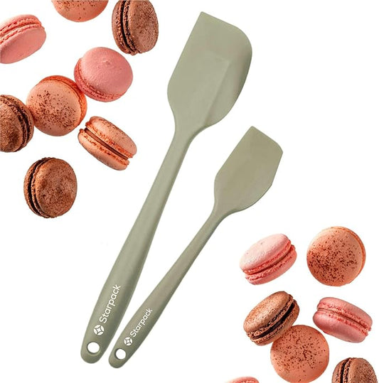 Starpack 'Scrape & Stir' Silicone Spatula Set (2 Pcs) - Heat Resistant Spatulas Set 600°F - Food Grade Kitchen Spatulas - LFGB Grade Nonstick Baking and Cooking Rubber Spatula Set